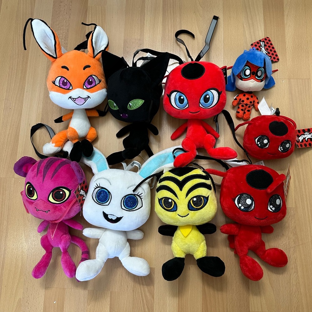 Miraculous Ladybug and Cat Noir plush bundle